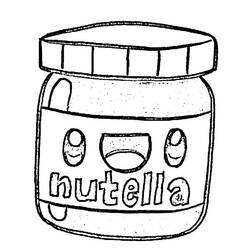 Dessins à colorier: Kawaii Nutella - Coloriages à Imprimer Gratuits