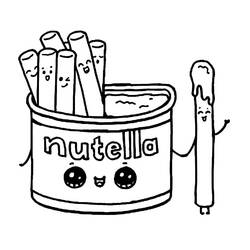 Dessin à colorier: Kawaii Nutella (Alimentation et Nutrition) #202420 - Coloriages à Imprimer Gratuits