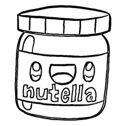 Dessin à colorier: Kawaii Nutella (Alimentation et Nutrition) #202421 - Coloriages à Imprimer Gratuits