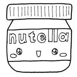 Dessin à colorier: Kawaii Nutella (Alimentation et Nutrition) #202423 - Coloriages à Imprimer Gratuits