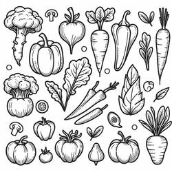 Dessin à colorier: Légumes (Alimentation et Nutrition) #212119 - Coloriages à Imprimer Gratuits