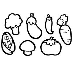 Dessin à colorier: Légumes (Alimentation et Nutrition) #212125 - Coloriages à Imprimer Gratuits