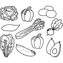 Dessin à colorier: Légumes (Alimentation et Nutrition) #212142 - Coloriages à Imprimer Gratuits