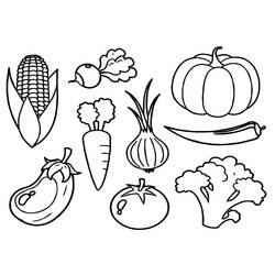 Dessin à colorier: Légumes (Alimentation et Nutrition) #212146 - Coloriages à Imprimer Gratuits