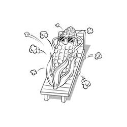 Dessin à colorier: Maïs (Alimentation et Nutrition) #207459 - Coloriages à Imprimer Gratuits