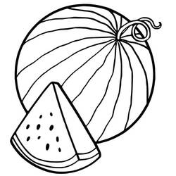 Dessin à colorier: Pastèque (Alimentation et Nutrition) #212558 - Coloriages à Imprimer Gratuits