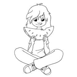 Dessin à colorier: Pastèque (Alimentation et Nutrition) #212560 - Coloriages à Imprimer Gratuits
