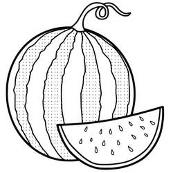 Dessin à colorier: Pastèque (Alimentation et Nutrition) #212573 - Coloriages à Imprimer Gratuits