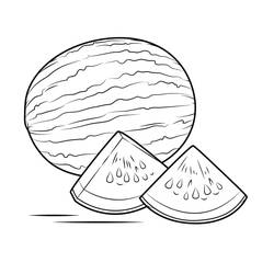 Dessin à colorier: Pastèque (Alimentation et Nutrition) #212578 - Coloriages à Imprimer Gratuits