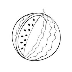 Dessin à colorier: Pastèque (Alimentation et Nutrition) #212580 - Coloriages à Imprimer Gratuits