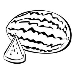 Dessin à colorier: Pastèque (Alimentation et Nutrition) #212584 - Coloriages à Imprimer Gratuits
