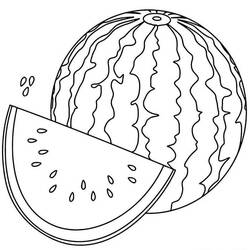 Dessin à colorier: Pastèque (Alimentation et Nutrition) #212586 - Coloriages à Imprimer Gratuits