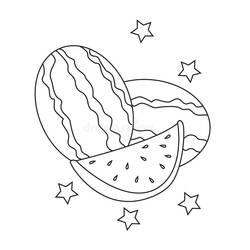 Dessin à colorier: Pastèque (Alimentation et Nutrition) #212597 - Coloriages à Imprimer Gratuits