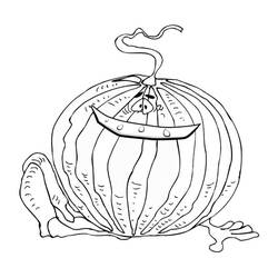 Dessin à colorier: Pastèque (Alimentation et Nutrition) #212601 - Coloriages à Imprimer Gratuits
