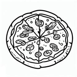 Dessin à colorier: Pizza (Alimentation et Nutrition) #197390 - Coloriages à Imprimer Gratuits