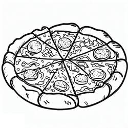 Dessin à colorier: Pizza (Alimentation et Nutrition) #197393 - Coloriages à Imprimer Gratuits