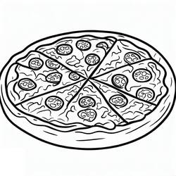 Dessin à colorier: Pizza (Alimentation et Nutrition) #197395 - Coloriages à Imprimer Gratuits