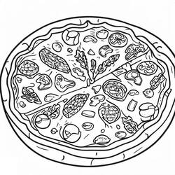 Dessin à colorier: Pizza (Alimentation et Nutrition) #197399 - Coloriages à Imprimer Gratuits