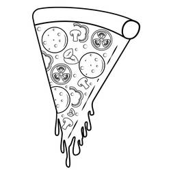 Dessin à colorier: Pizza (Alimentation et Nutrition) #197400 - Coloriages à Imprimer Gratuits