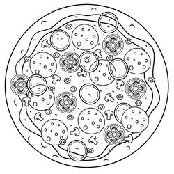 Dessin à colorier: Pizza (Alimentation et Nutrition) #197401 - Coloriages à Imprimer Gratuits