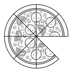 Dessin à colorier: Pizza (Alimentation et Nutrition) #197406 - Coloriages à Imprimer Gratuits