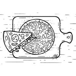 Dessin à colorier: Pizza (Alimentation et Nutrition) #197408 - Coloriages à Imprimer Gratuits