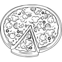 Dessin à colorier: Pizza (Alimentation et Nutrition) #197410 - Coloriages à Imprimer Gratuits