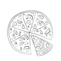 Dessin à colorier: Pizza (Alimentation et Nutrition) #197411 - Coloriages à Imprimer Gratuits