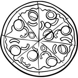 Dessin à colorier: Pizza (Alimentation et Nutrition) #197413 - Coloriages à Imprimer Gratuits