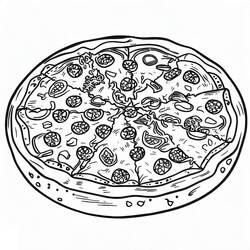 Dessin à colorier: Pizza (Alimentation et Nutrition) #197416 - Coloriages à Imprimer Gratuits