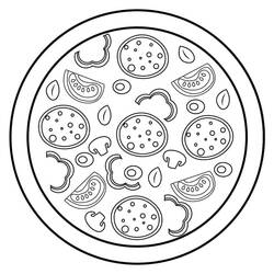 Dessin à colorier: Pizza (Alimentation et Nutrition) #197417 - Coloriages à Imprimer Gratuits