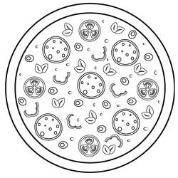 Dessin à colorier: Pizza (Alimentation et Nutrition) #197420 - Coloriages à Imprimer Gratuits