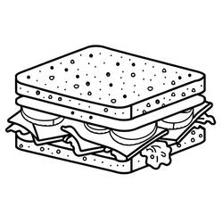 Dessin à colorier: Sandwich (Alimentation et Nutrition) #211341 - Coloriages à Imprimer Gratuits