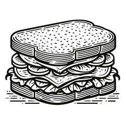 Dessin à colorier: Sandwich (Alimentation et Nutrition) #211344 - Coloriages à Imprimer Gratuits