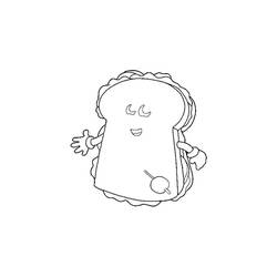 Dessin à colorier: Sandwich (Alimentation et Nutrition) #211347 - Coloriages à Imprimer Gratuits