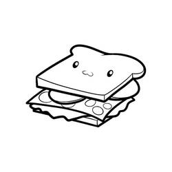 Dessin à colorier: Sandwich (Alimentation et Nutrition) #211348 - Coloriages à Imprimer Gratuits