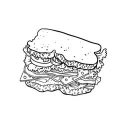 Dessin à colorier: Sandwich (Alimentation et Nutrition) #211351 - Coloriages à Imprimer Gratuits