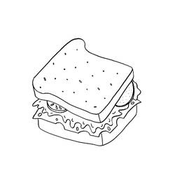 Dessin à colorier: Sandwich (Alimentation et Nutrition) #211352 - Coloriages à Imprimer Gratuits