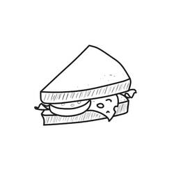 Dessin à colorier: Sandwich (Alimentation et Nutrition) #211353 - Coloriages à Imprimer Gratuits