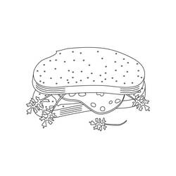 Dessin à colorier: Sandwich (Alimentation et Nutrition) #211354 - Coloriages à Imprimer Gratuits