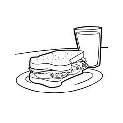 Dessin à colorier: Sandwich (Alimentation et Nutrition) #211355 - Coloriages à Imprimer Gratuits
