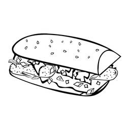 Dessin à colorier: Sandwich (Alimentation et Nutrition) #211357 - Coloriages à Imprimer Gratuits