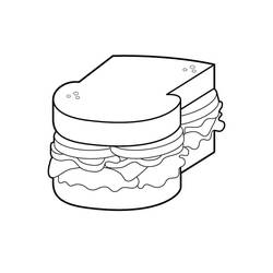 Dessin à colorier: Sandwich (Alimentation et Nutrition) #211359 - Coloriages à Imprimer Gratuits
