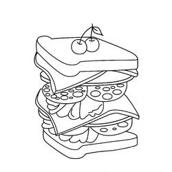 Dessin à colorier: Sandwich (Alimentation et Nutrition) #211361 - Coloriages à Imprimer Gratuits