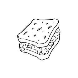 Dessin à colorier: Sandwich (Alimentation et Nutrition) #211362 - Coloriages à Imprimer Gratuits