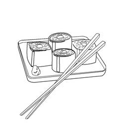 Dessin à colorier: Sushi (Alimentation et Nutrition) #209225 - Coloriages à Imprimer Gratuits