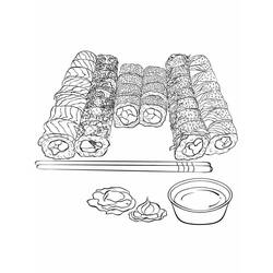 Dessin à colorier: Sushi (Alimentation et Nutrition) #209227 - Coloriages à Imprimer Gratuits