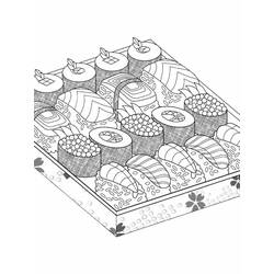 Dessin à colorier: Sushi (Alimentation et Nutrition) #209228 - Coloriages à Imprimer Gratuits