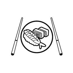 Dessin à colorier: Sushi (Alimentation et Nutrition) #209230 - Coloriages à Imprimer Gratuits