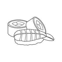 Dessin à colorier: Sushi (Alimentation et Nutrition) #209231 - Coloriages à Imprimer Gratuits